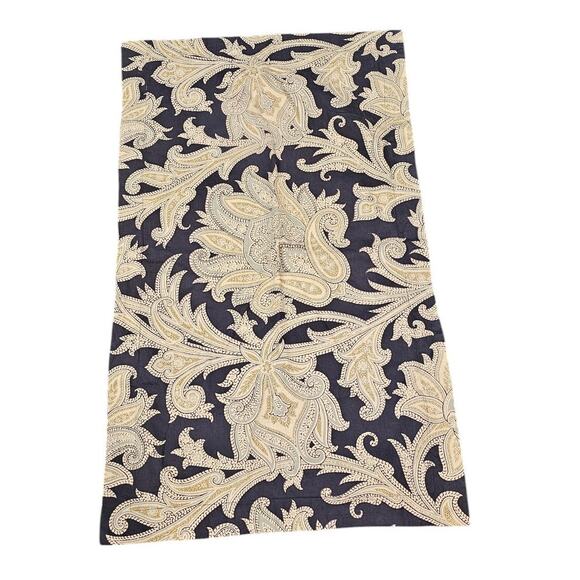 Villa by Noble Excellence King Size Pillow Sham Blue Cream Filigree 100% Cotton - Picture 1 of 5